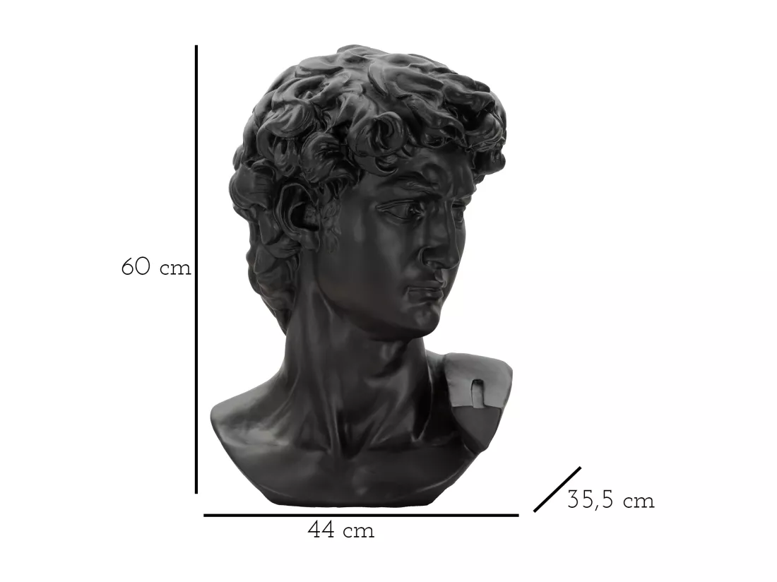 SCULPTURE TÊTE ANCIENNE NOIRE 44X35,5X60 CM