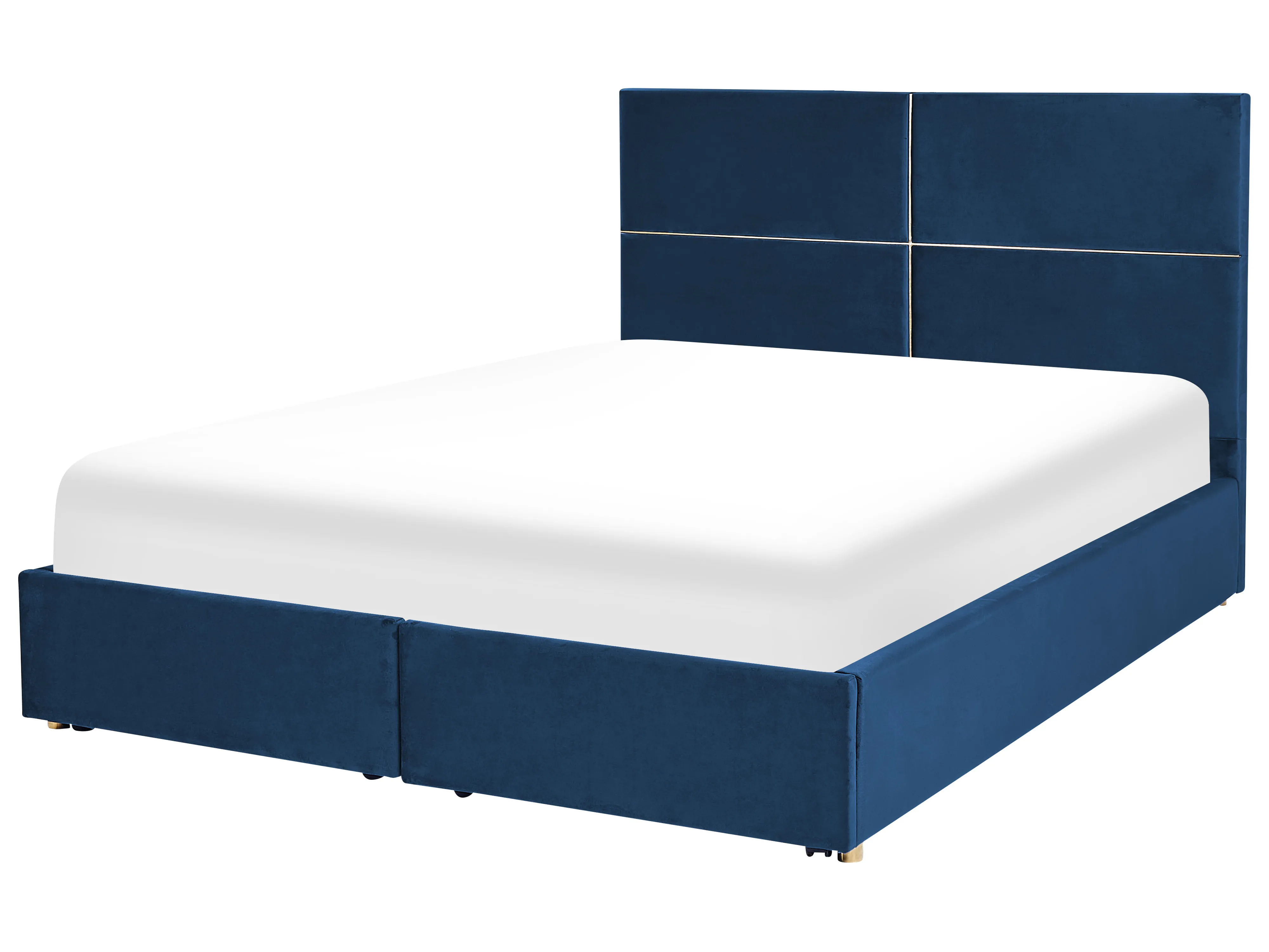 Bed met opbergruimte Fluweel VERNOYES 180 x 200 cm Marineblauw