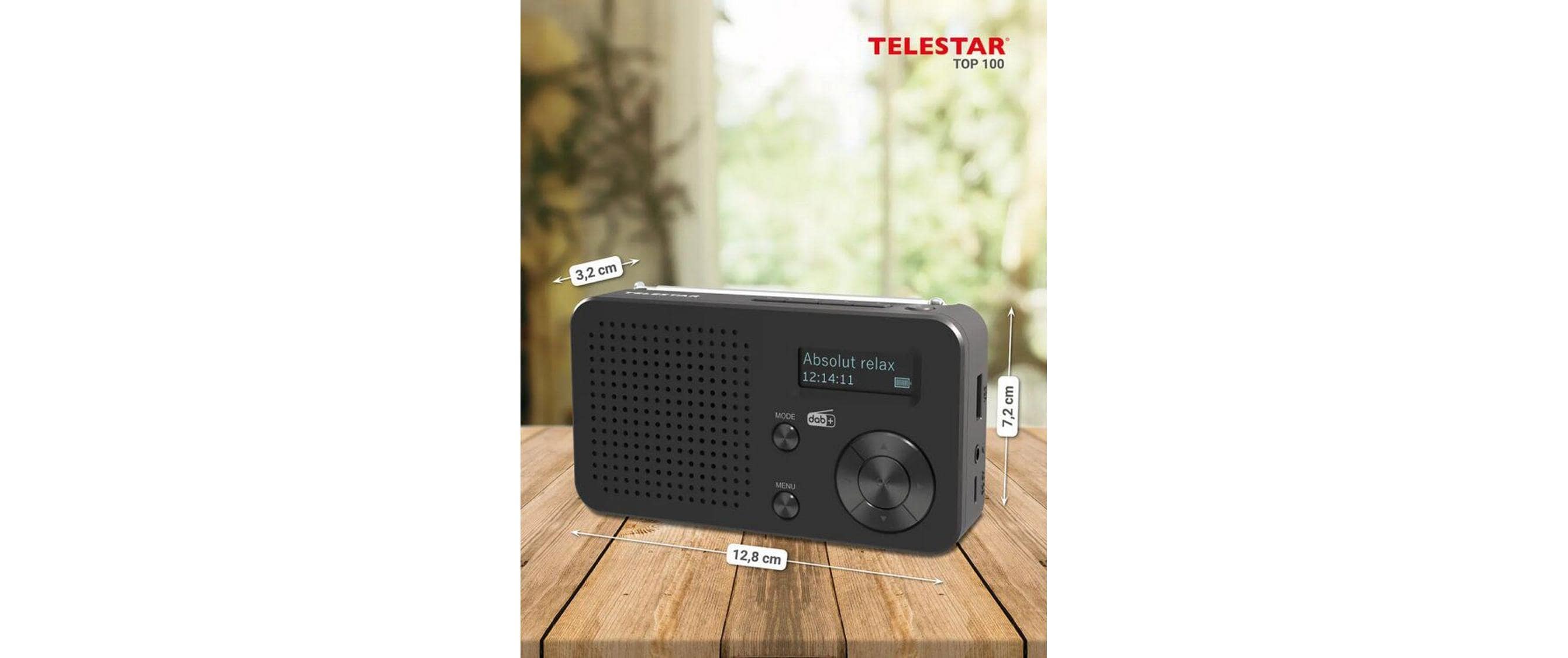DAB+ Radio TOP 100 SchwarzPortables Mono-Radio mit DAB+/FM