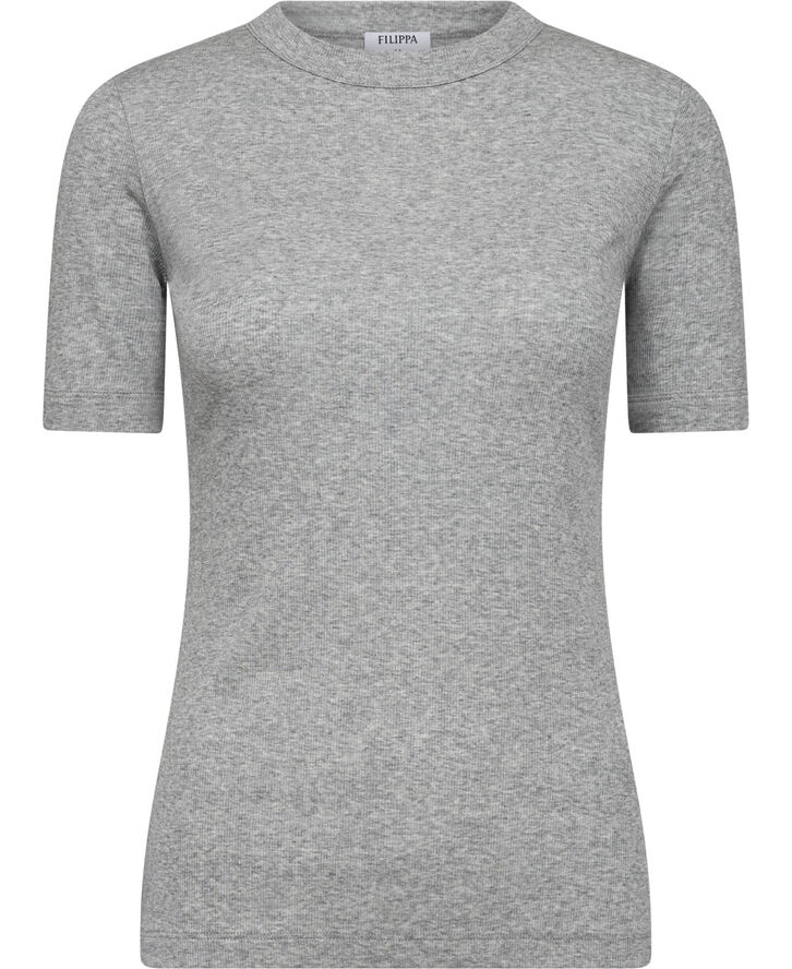 Filippa K Soft Rib Tee Light grey