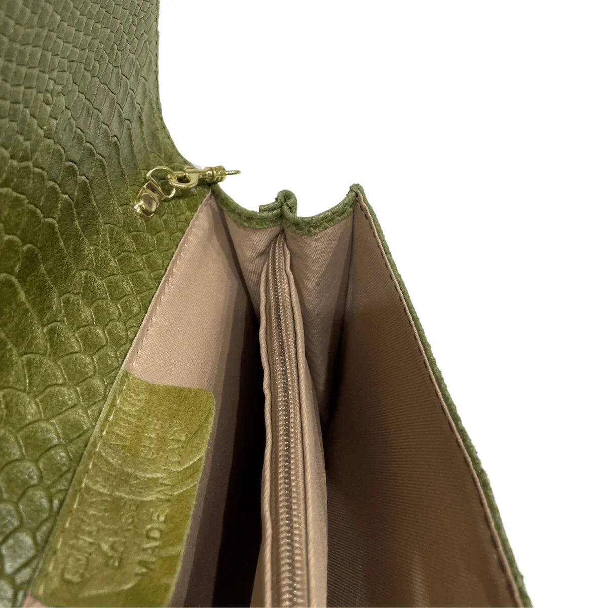 Croco print - schoudertas/clutch leer