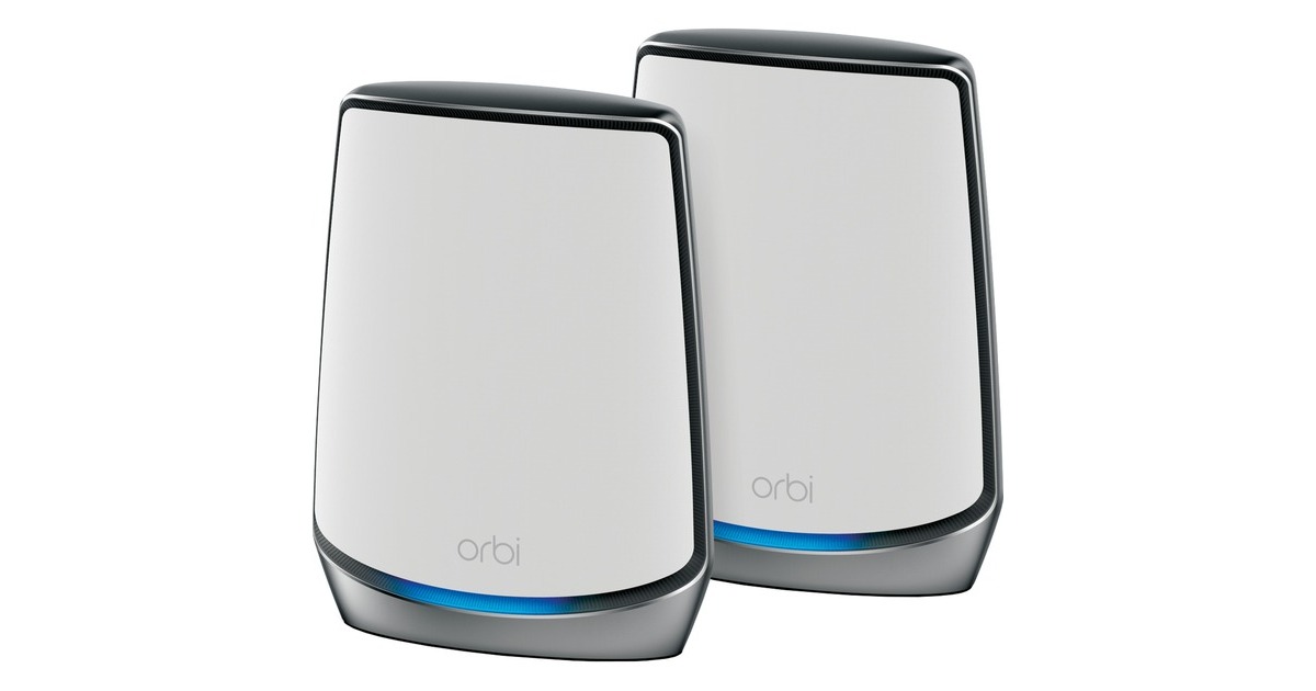 NetgearOrbi WiFi 6-systeem (RBK852) AX6000 mesh router  (Wit/zilver, 1x Router (RBR850), 1x Satelliet (RBS850), Dekking tot 350 m²)