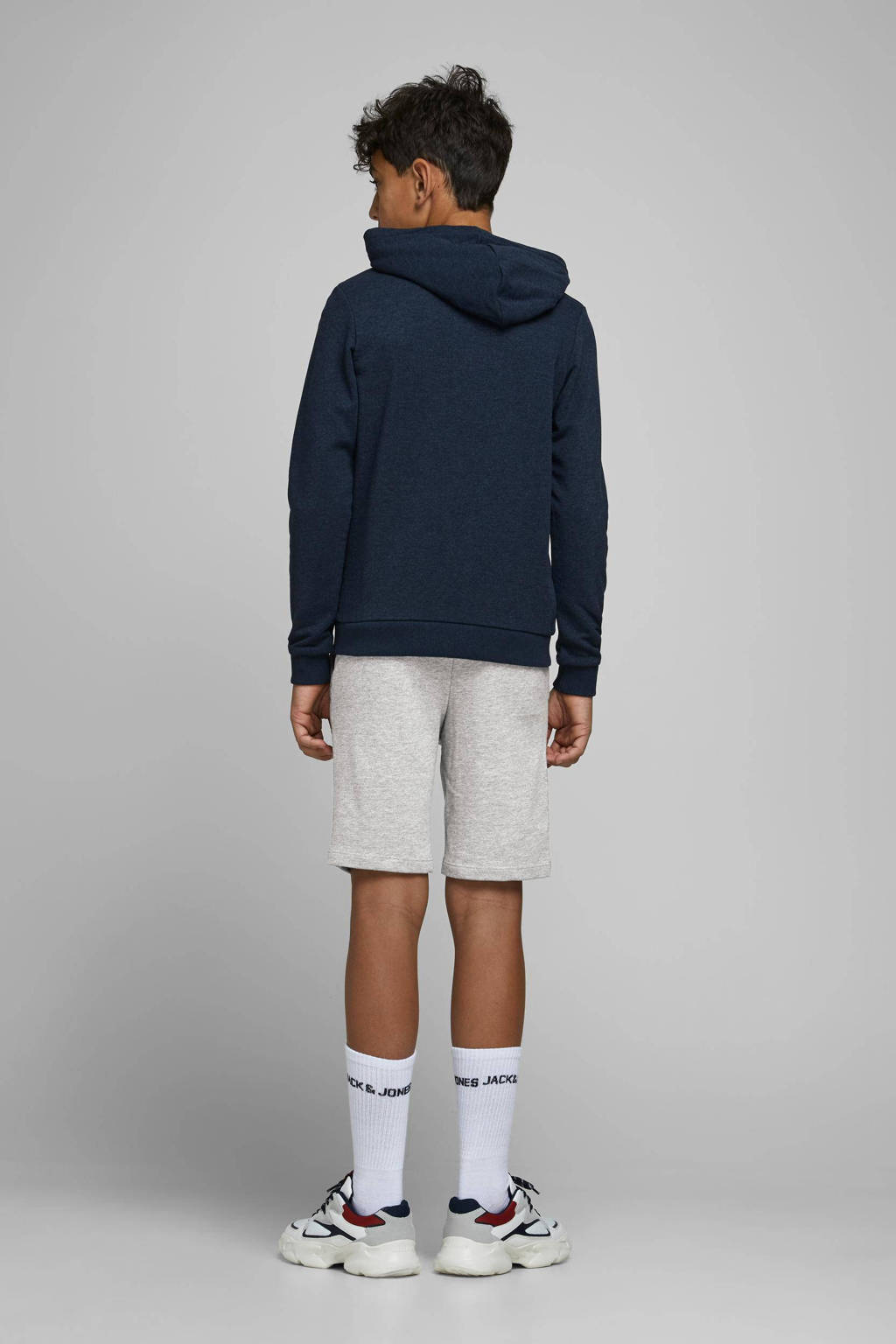 JACK & JONES short JJI met logo grijs melange