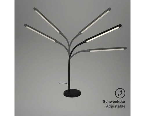 LED-kantoorlamp, 4-staps touch dimbaar, 6,5W, 600 lm, 3000 KH, 37 cm, Pivaz, zwart, geheugenfunctie