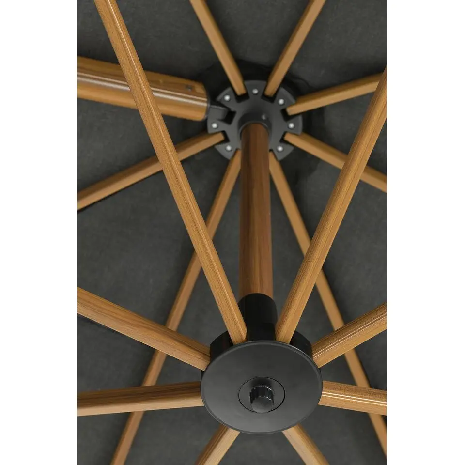 Hawaii Big Pole II parasol - 350x350 cm - l. teaklook -royal antraciet