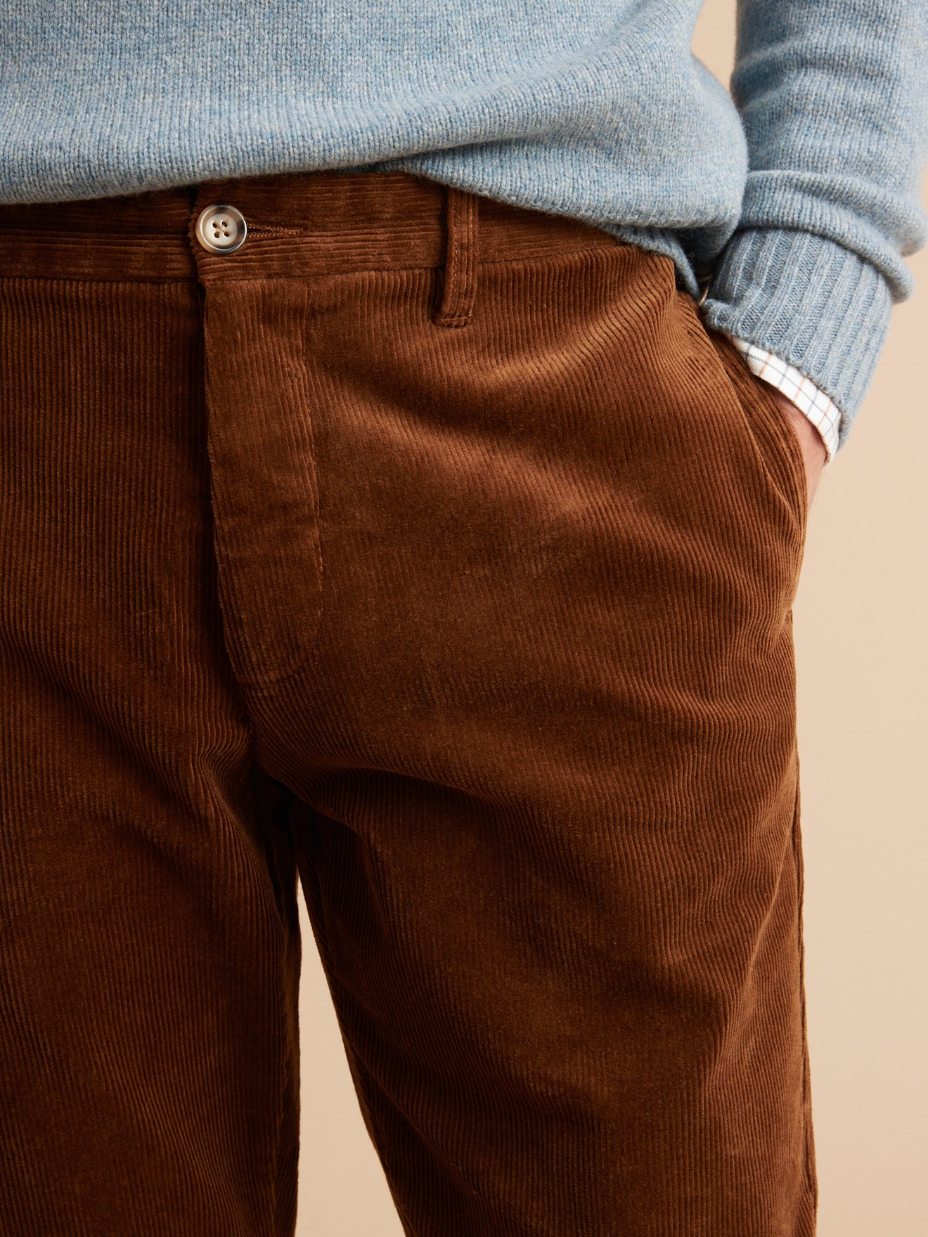 Chino velours regular homme