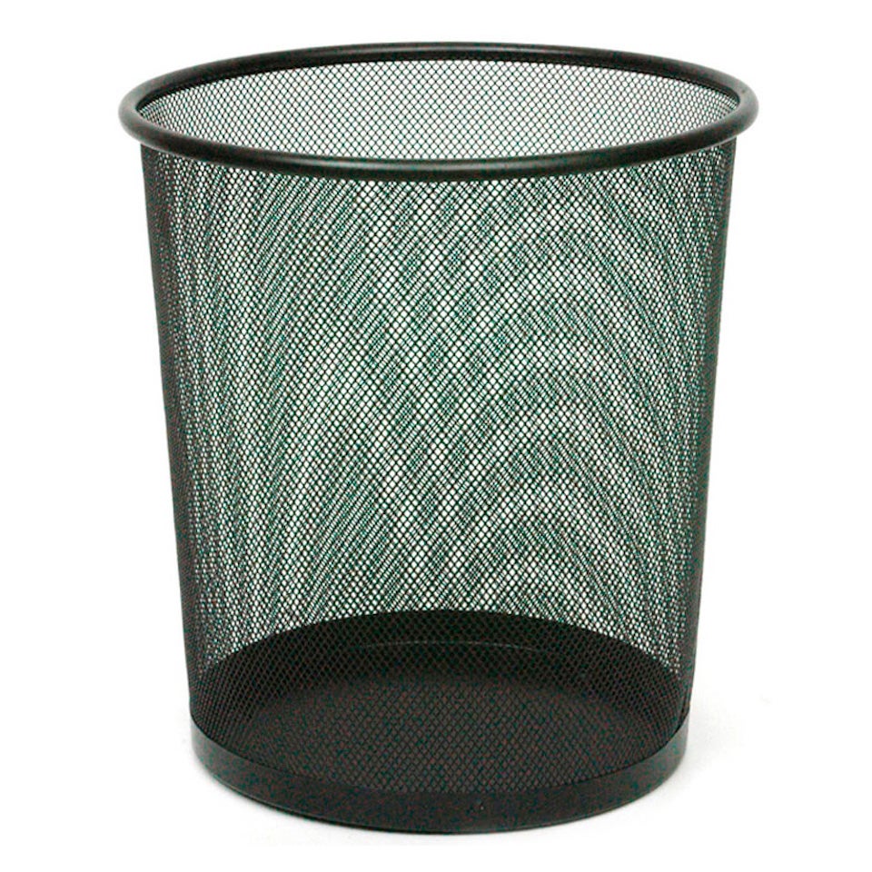 PROREGAL Ronde Conische Geperforeerde Metalen Prullenbak 19 Liter HxØ 34,5 x 29,5 tot 24 cm Zwart