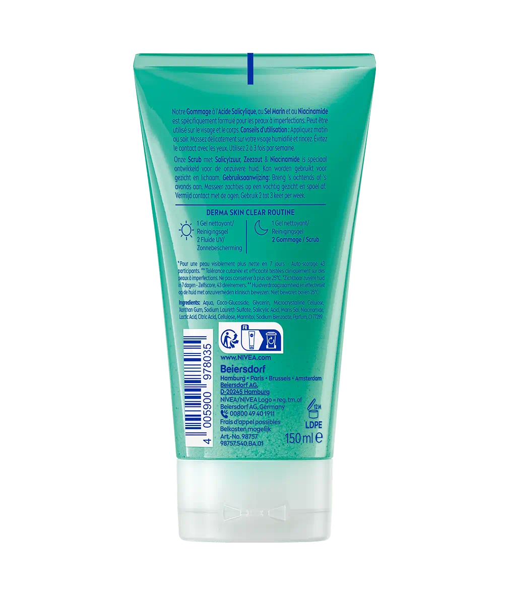 NIVEA GOMMAGE DERMA SKIN CLEAR 150 ML