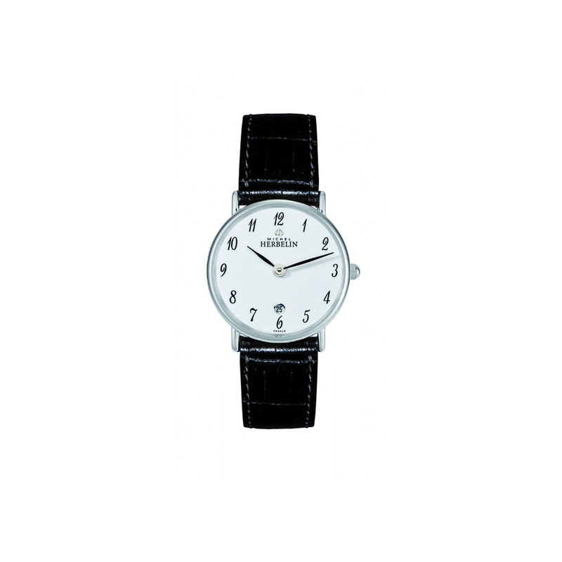 Montre Herbelin femme acier cuir noir