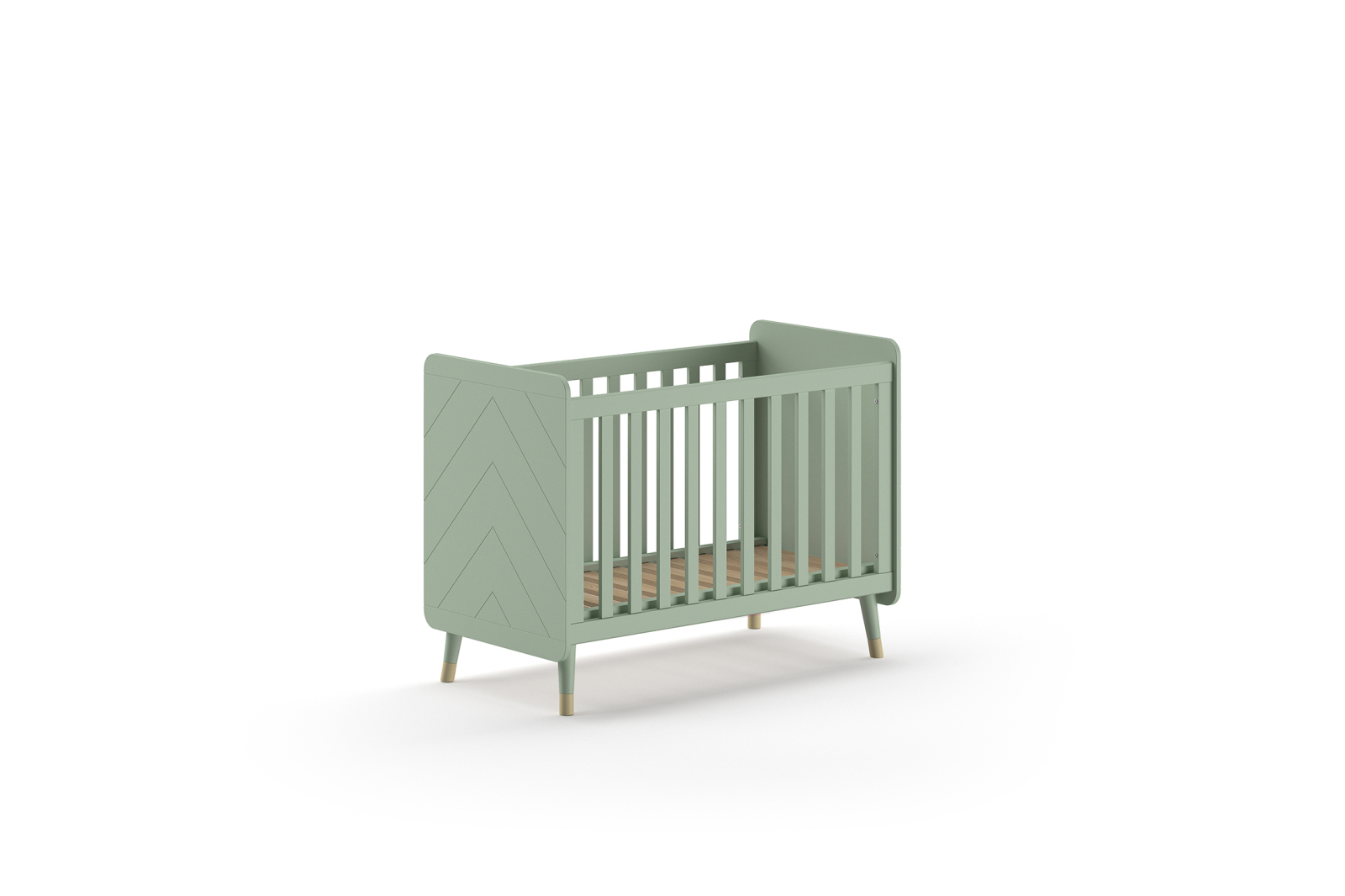 Babybett BILLY - grün - verstellbares Lattenrost - 60x120 cm