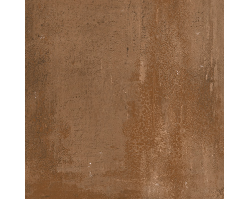 Terrastegel van porselein, metallic Cortenbruin, gerectificeerde rand, 60 x 60 x 2 cm