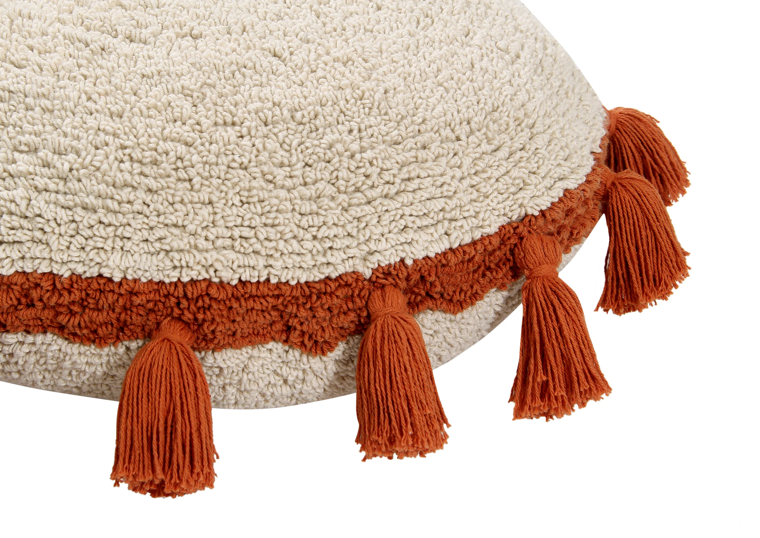 CERCLE - Coussin rond en coton | Orange