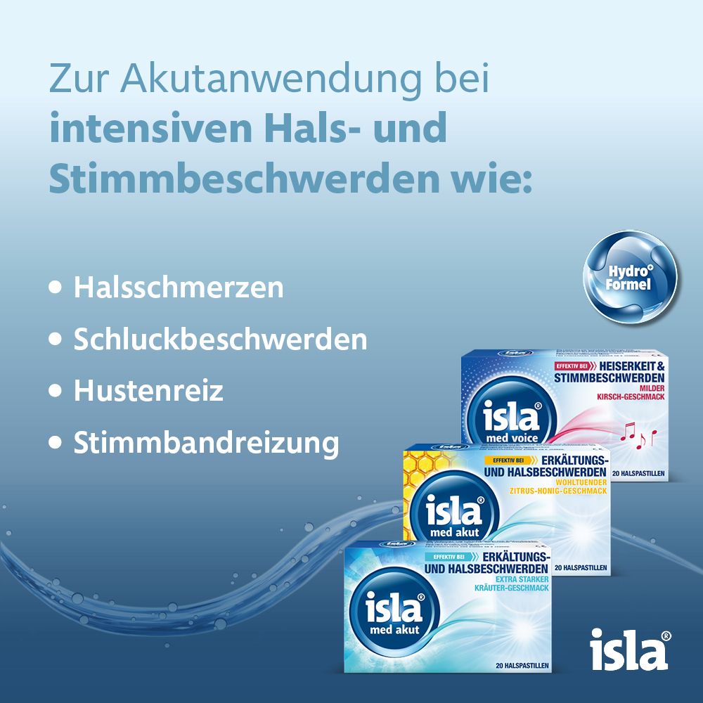 isla med akut Halspastillen bei Halsschmerzen und Erkältung