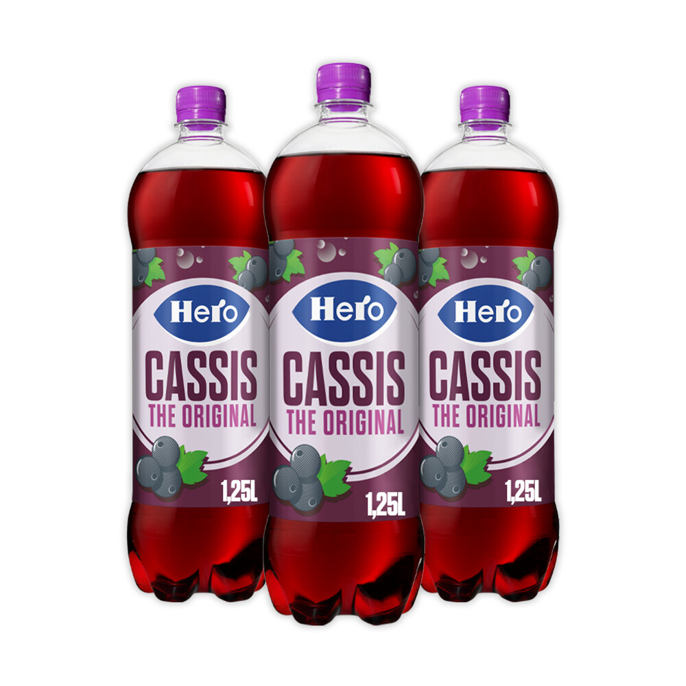 3x Hero Cassis The Original1,25 liter