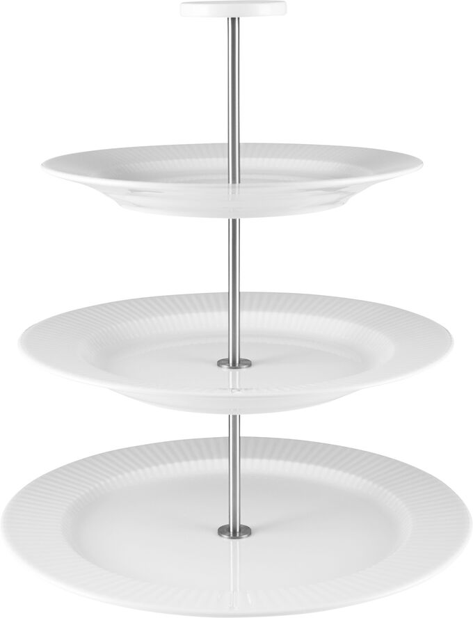 Eva Trio Étagière/Kageopsats Hvid, sølv