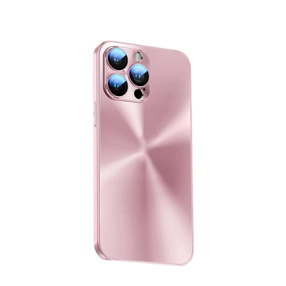 iPhone 15 Pro Max Hybrid Hülle TPU Bumper Laser Hologramm Design mit Kameraglasschutz - Rosa