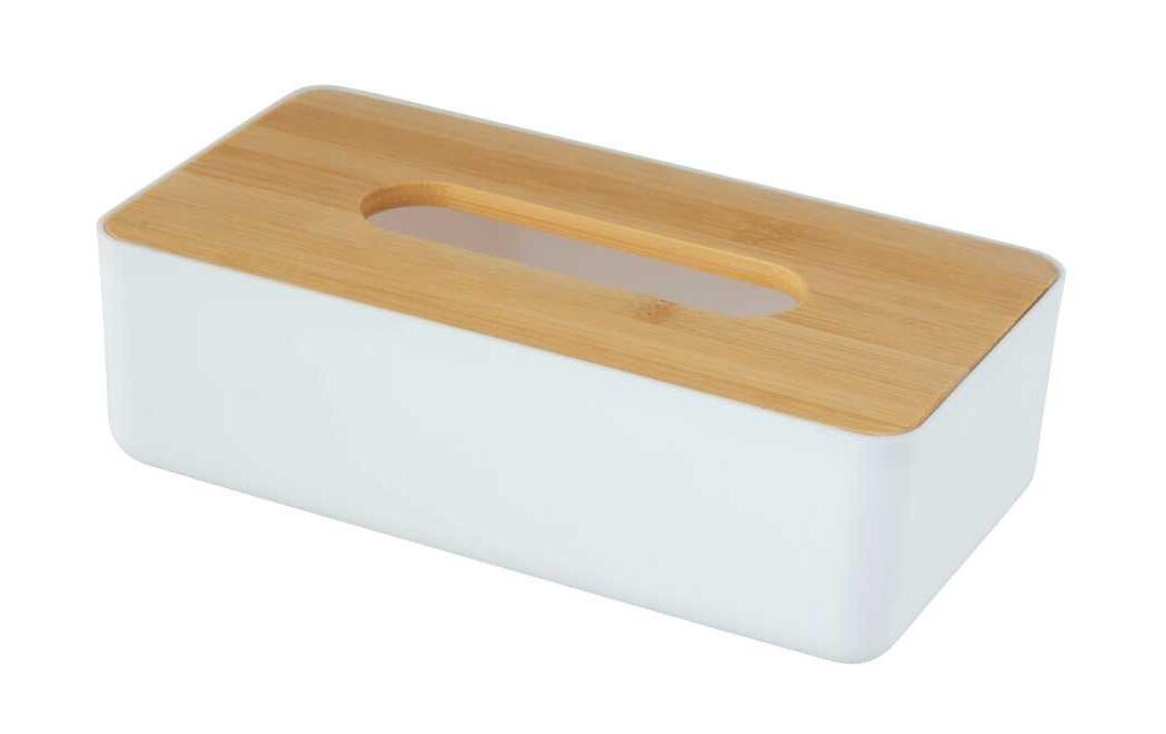 Kosmetiktuchbox Rotello Nature/Weiss, Bambus/KunststoffDekorative Taschentuchbox