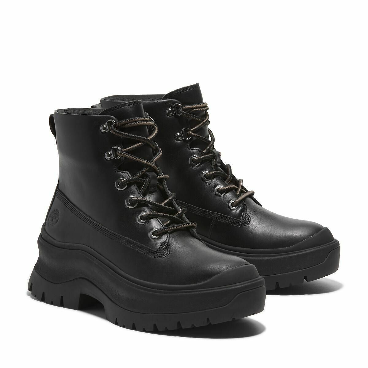 TIMBERLAND<br>Botas de couro de cano médio Roxie Lane com cadarços