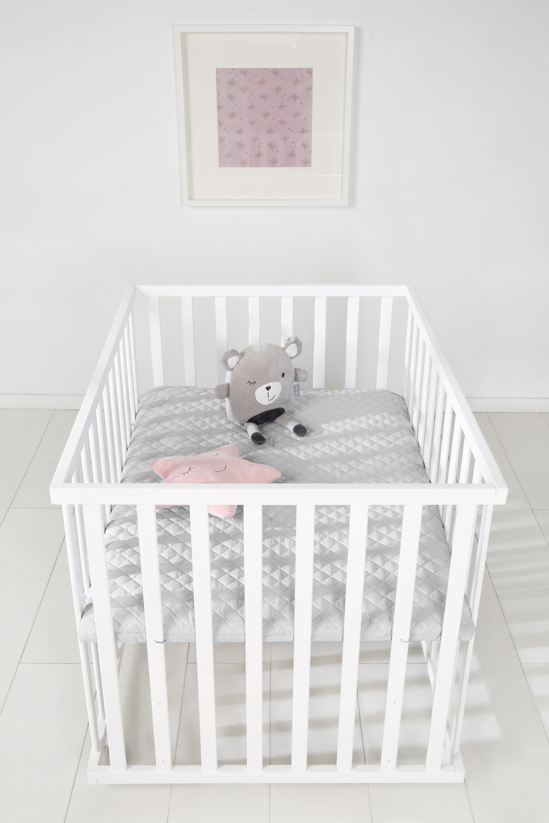 roba® Laufgitter »Style weiss, 75x100 cm« bis 15 kg mit Laufgittereinlage silbergrau