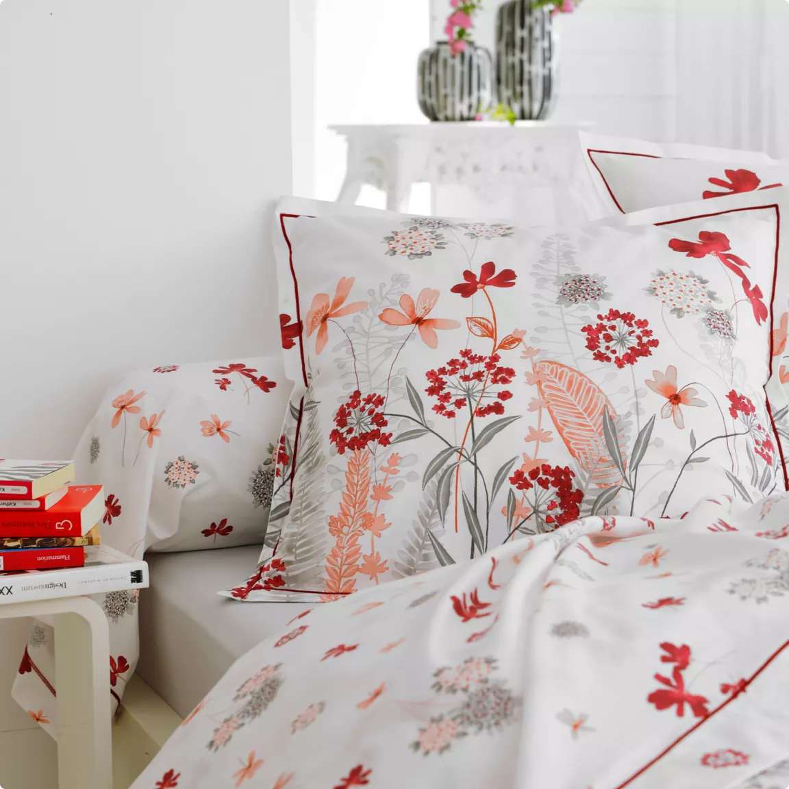 Housse de couette percale de coton (280 x 240 cm) Petite Folie Rouge