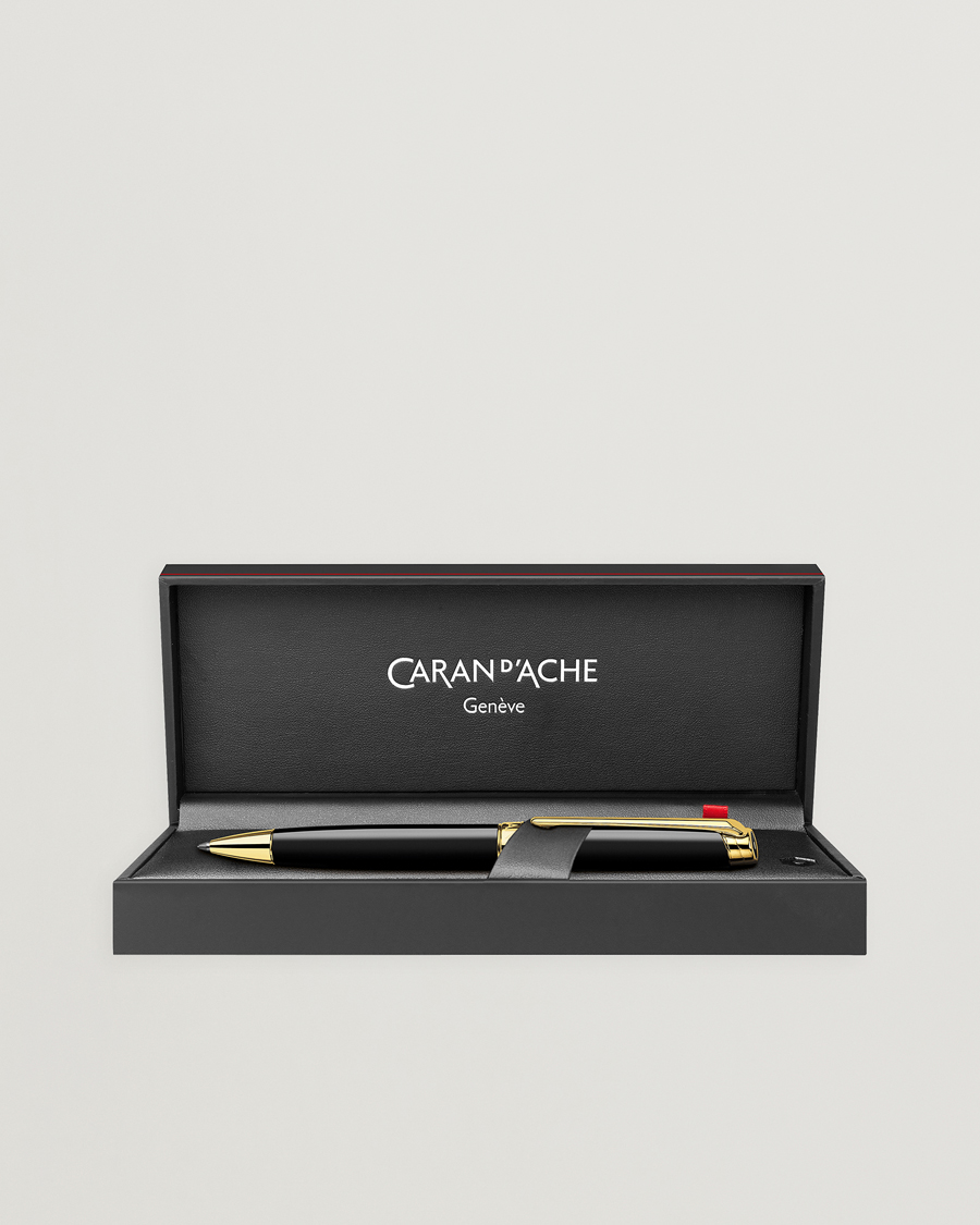 Caran d' Ache Léman Ballpoint Pen Ebony Black/Gold Plated