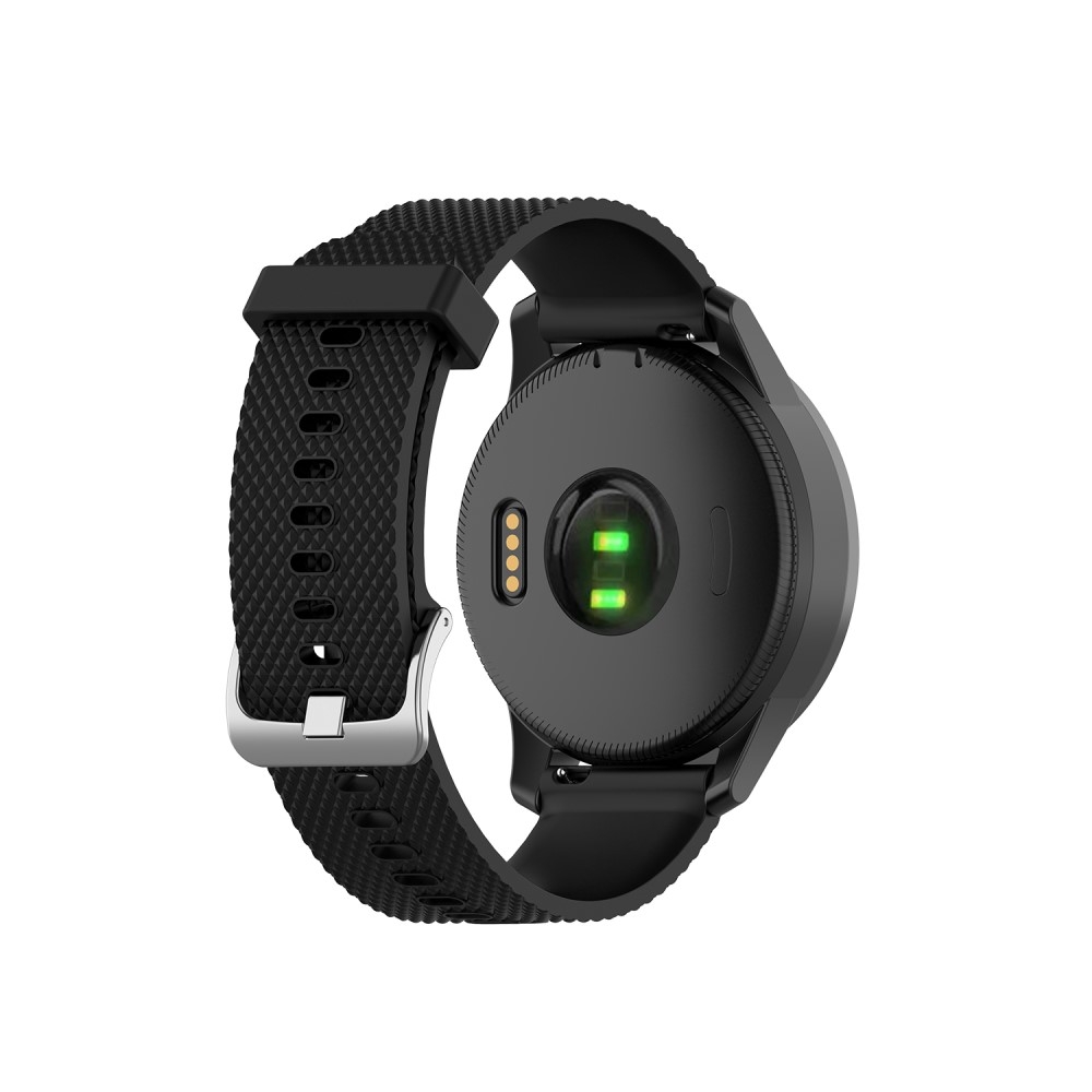 (Gr. M) Garmin Vivoactive 4 Sport Silikon Armband (Gelenkumfang 166 - 253 mm) - Schwarz