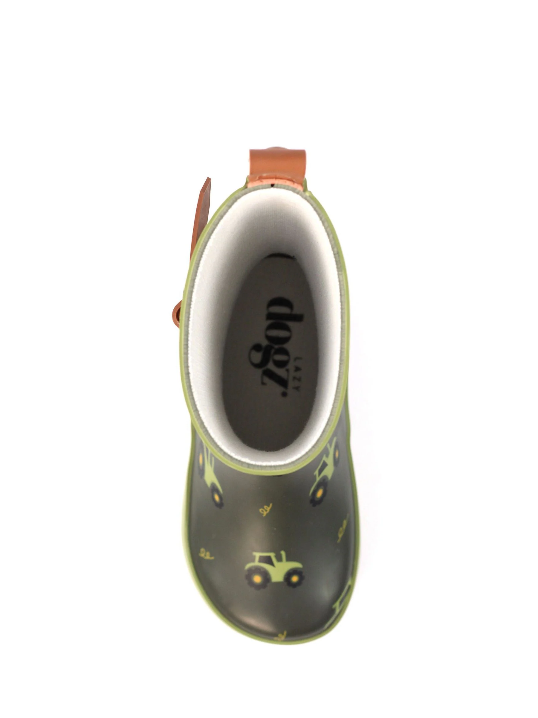 Lazy Dogz Green Tractor Design Toddler Wellingtons