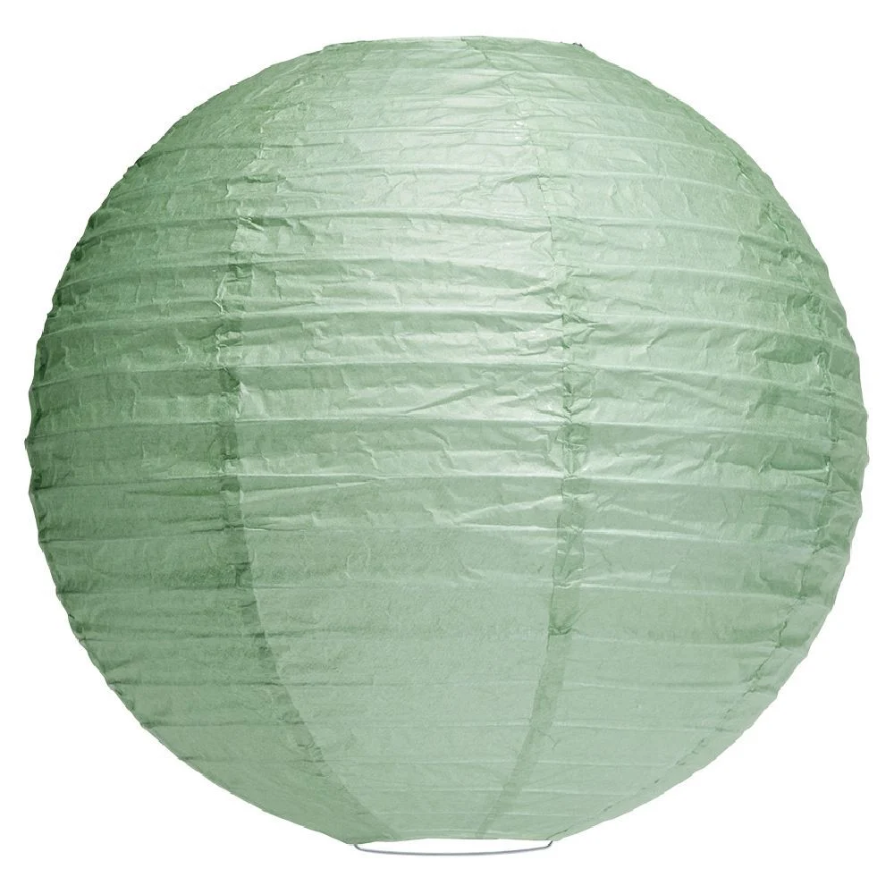 Suspension boule chinoise papier vert - Ø30xH28cm