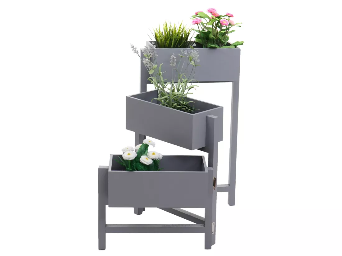 Étagère à plantes Étagère sur pied, gris-bleu
