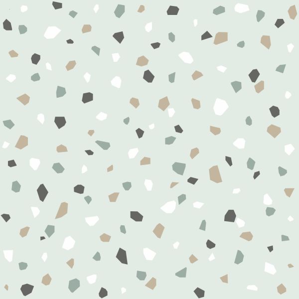 Estahome Terrazzo Behang - 0,53 x 10,05 m - Zwart / Wit / Grijs