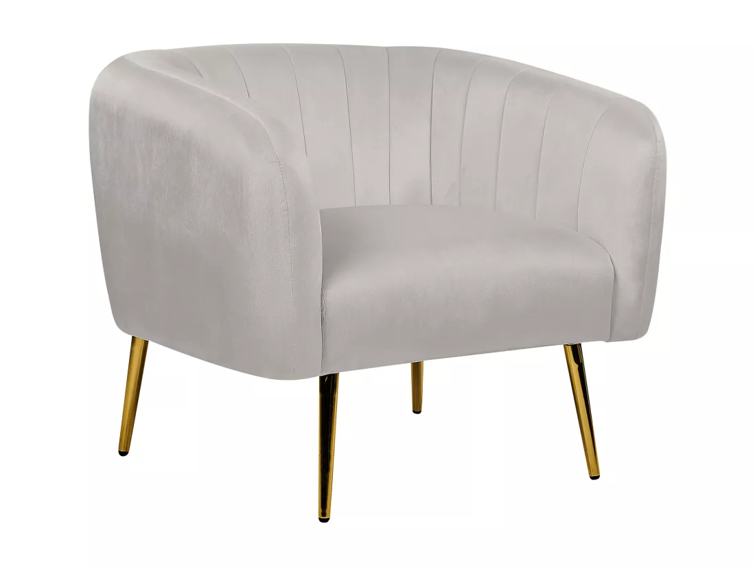 Fauteuil LACONIA Velours Gris clair