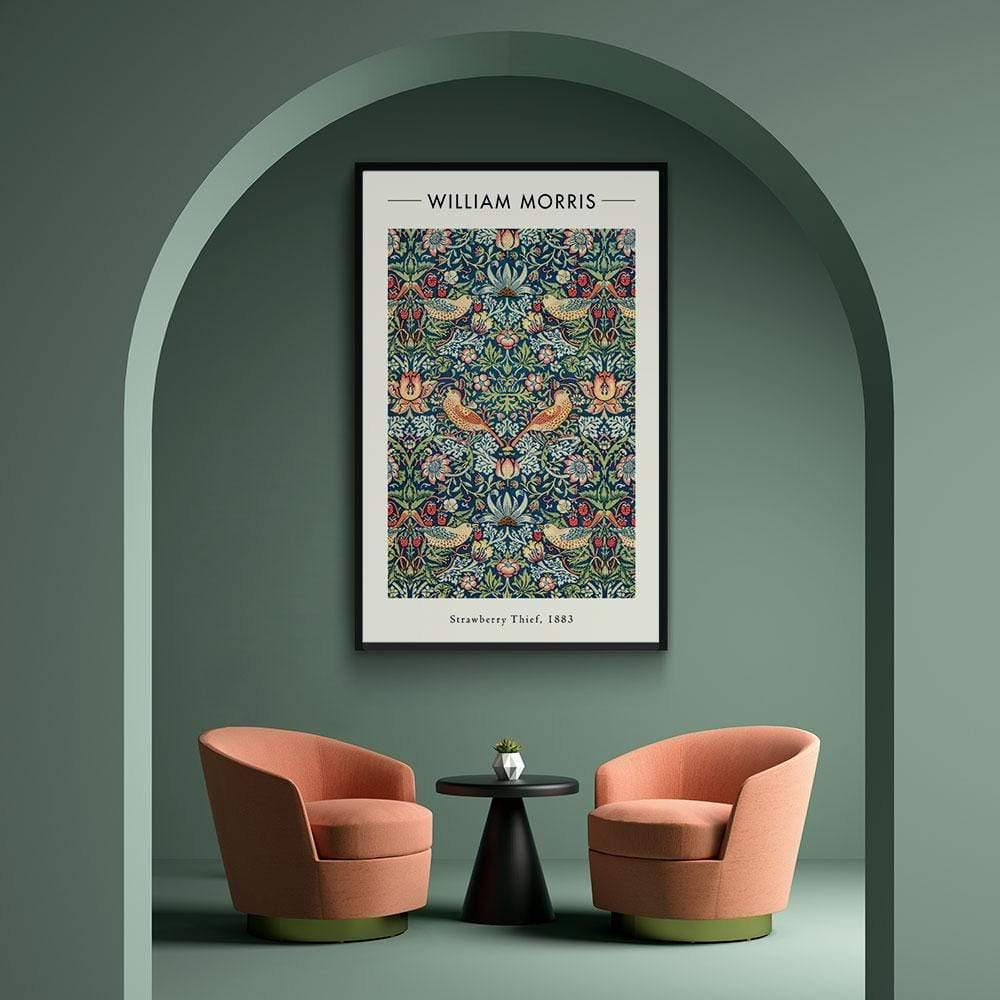Walljar plexiglas schilderij - William Morris - Strawberry Thief Plexiglas schilderij - 80 x 120 cm