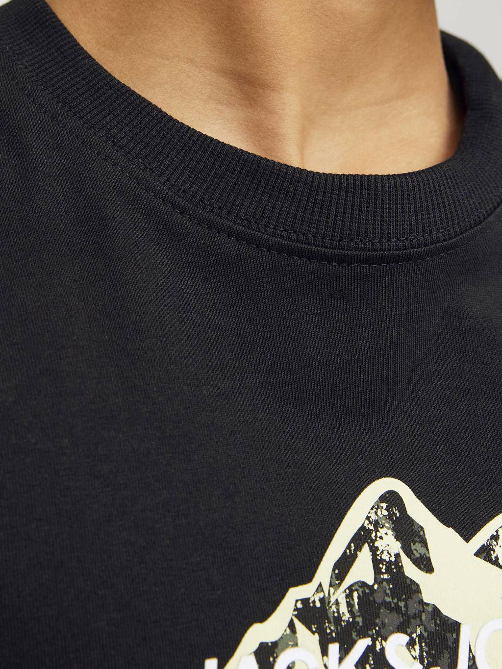 JACK & JONES T-shirt JCOMOUNTAIN met printopdruk zwart