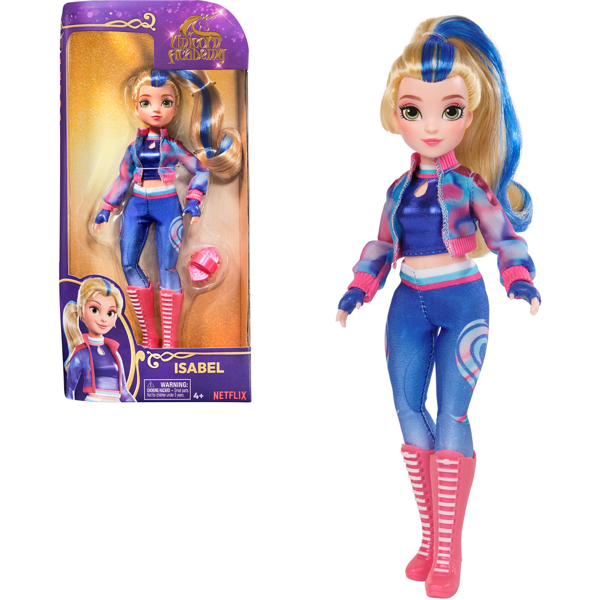 Spin Master Puppe Unicorn Academy - Ankleidepuppe Isabel