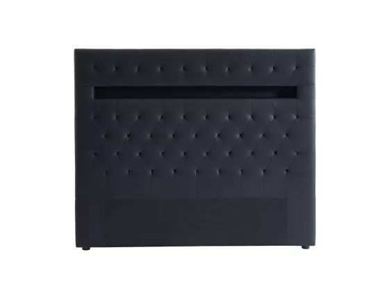 Tête de lit SUPERNOVA II - 170 cm - Avec LEDs - Simili noir