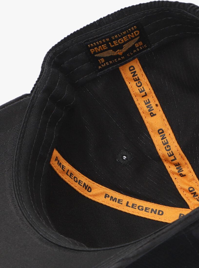 PME LEGEND zwarte pme legend pet corduroy cap with rubber badge