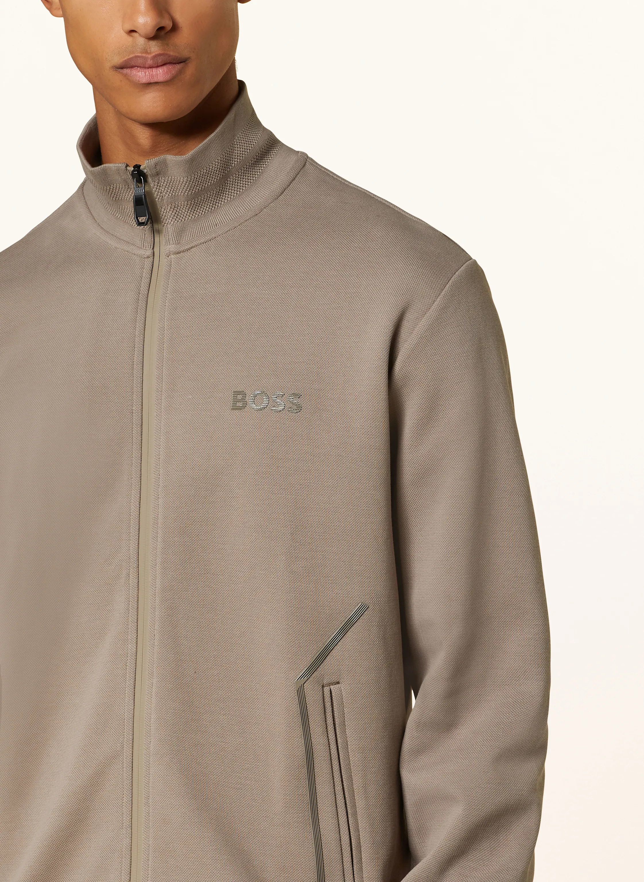 BOSS Sweatjacke SKAZ MIRROR aus Piqué