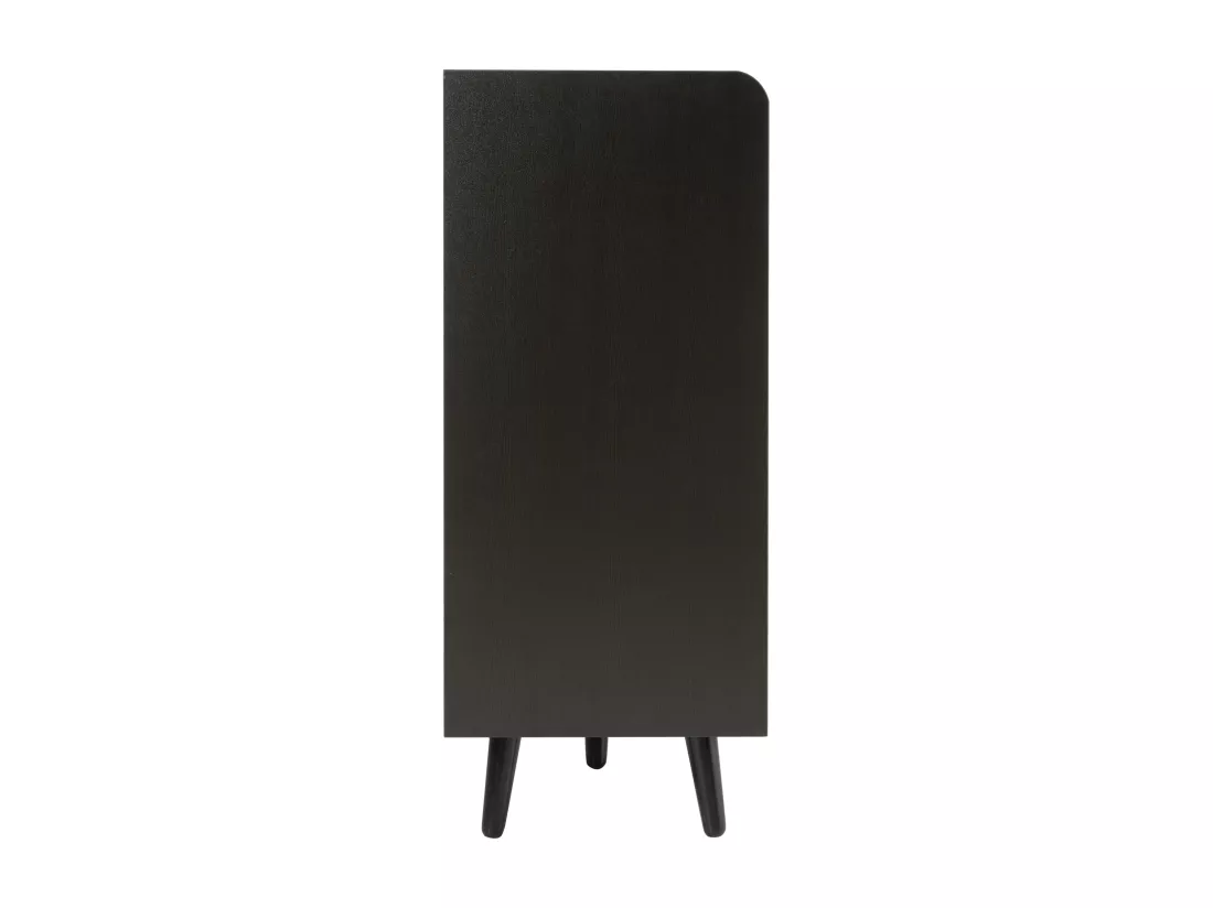 Banc à chaussures moderne avec 4 portes et coussin - pièds et poignées en métal - coloris noir - 120 x 34 x 82 cm