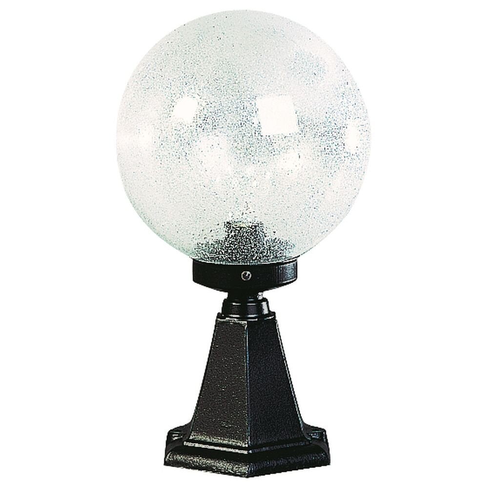Sokkellamp A-92293, zwart spuitgietaluminium, bubbelglas, E27, IP44, 435x250