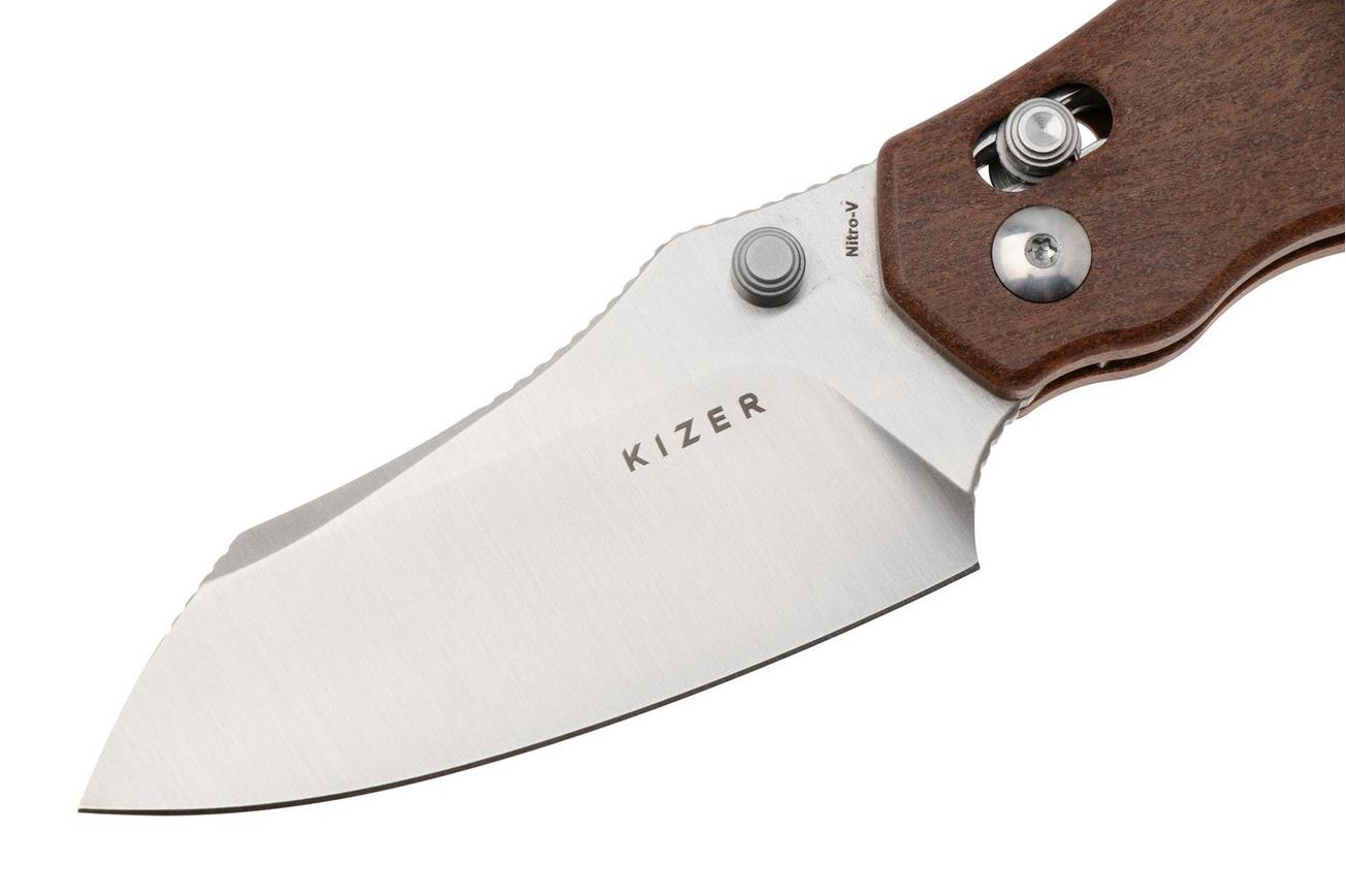 Kizer Vanguard Bulldog V3672A2, Satin Nitro-V, Mkuruti Wood, zakmes, O.SHO design