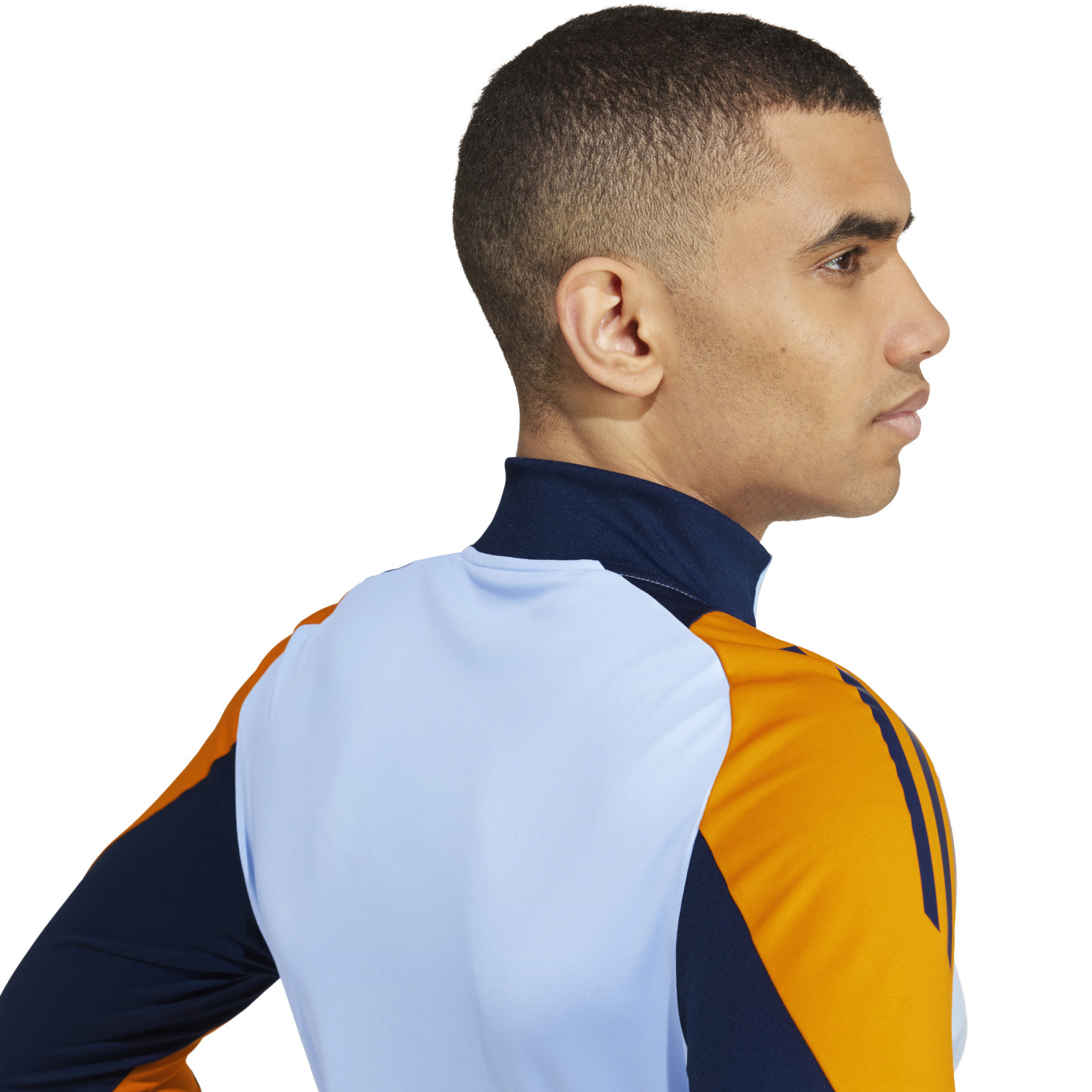 Adidas Real Madrid Trainingstrui 1/4-Zip 2024-2025 Lichtblauw Donkerblauw Oranje