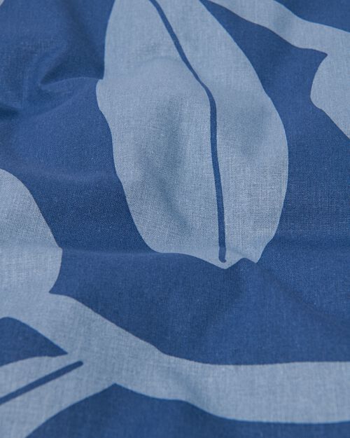 housse de couette en coton doux 240x200/220 tulipe bleu