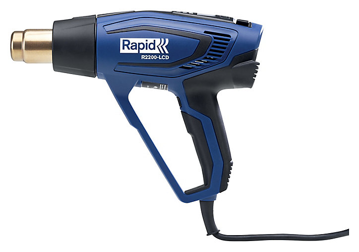 Pistolet à air chaud Rapid R2200-LCD, 2200W, avec affichage digital, coffret