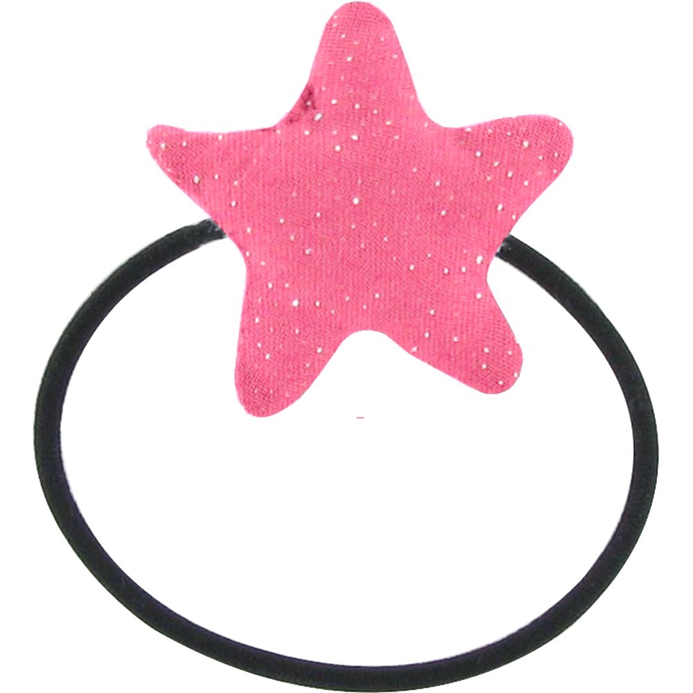 Elastique Cheveux Étoile Rose Pailleté