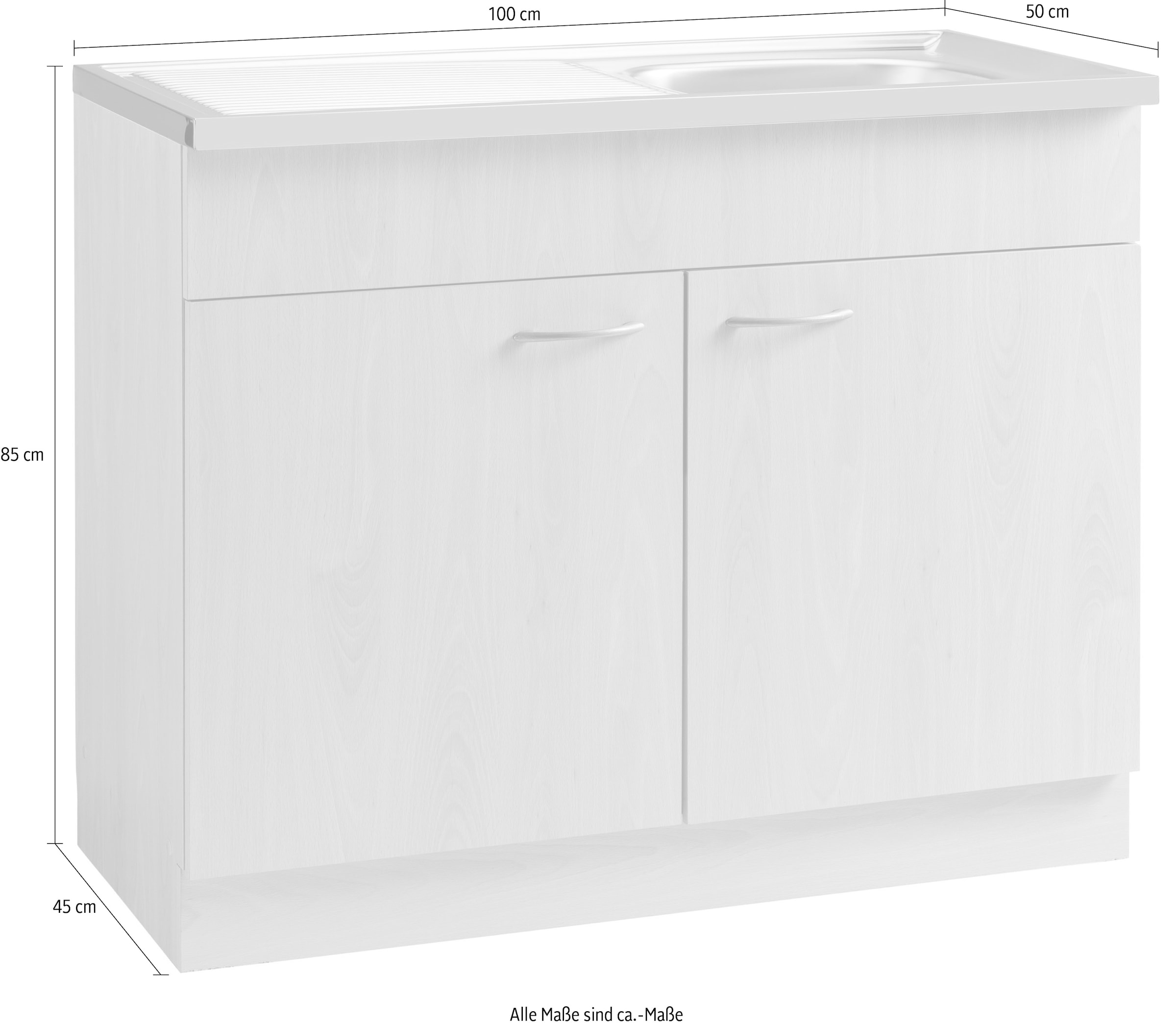 wiho Küchen Spülenschrank »Kiel« 100 cm breit mit Auflagespüle