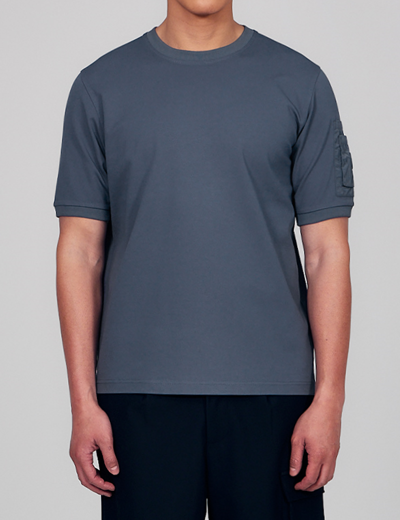 GERTRUDE&GASTON T-SHIRT HOMME POCHE NYLON TIMEO PETROL