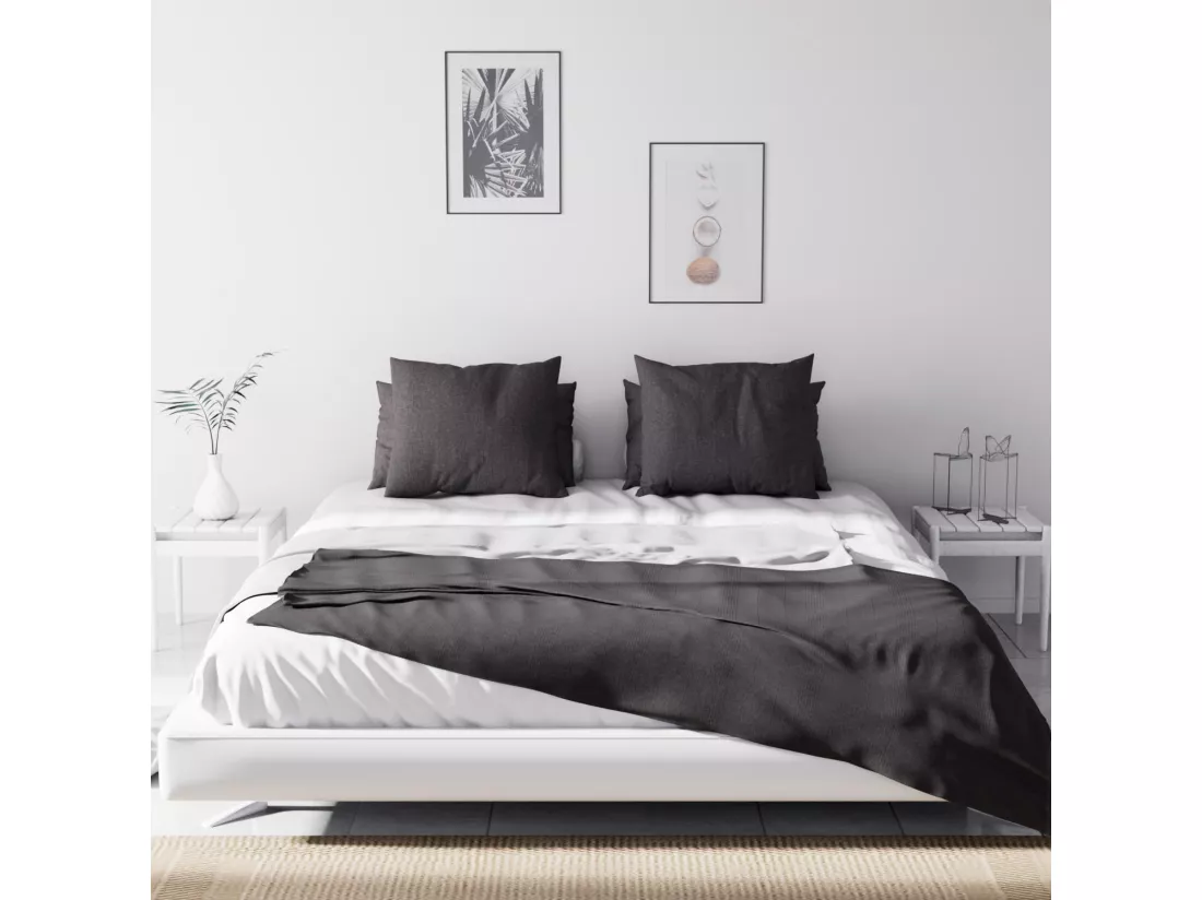 Jeté de lit Adèle anthracite 240x220 cm
