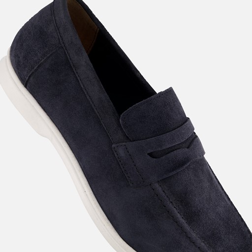 Marco Tozzi Instappers blauw Suede