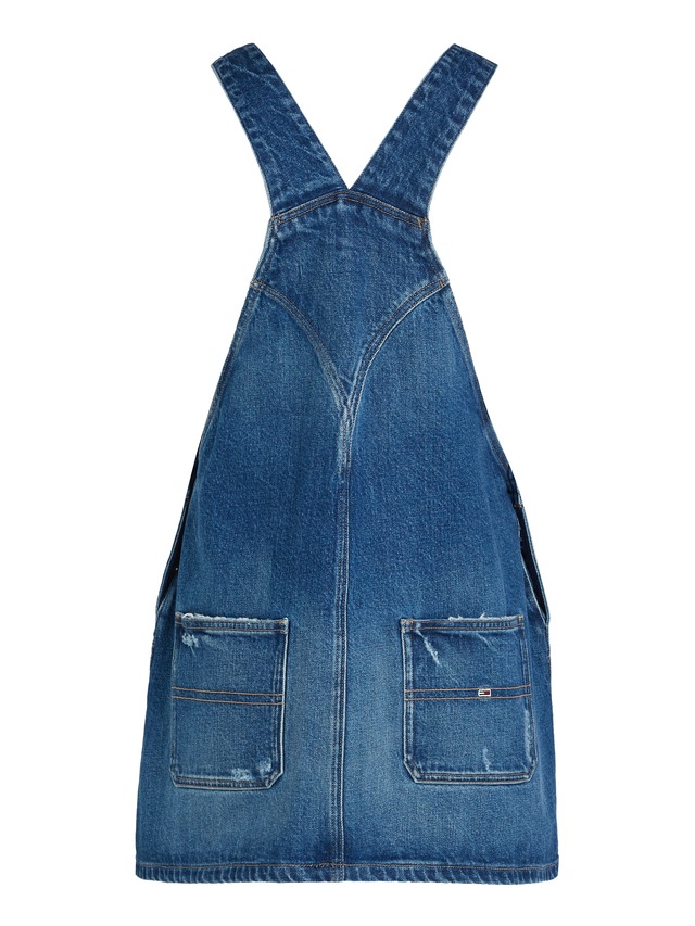 Tommy Jeans Latzkleid »DUNGAREE DENIM DRESS CH6138« Brusttasche | Eingrifftaschen | Gesässtaschen | Münztasche mit Tommy Jeans Flagge