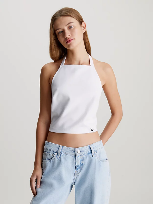 Top Milano com forro em malha e decote halter